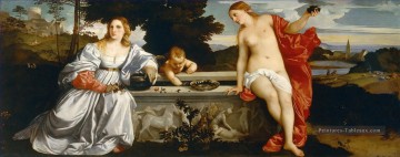 Amour Sacré et Profane Tiziano Titien Peinture à l'huile
